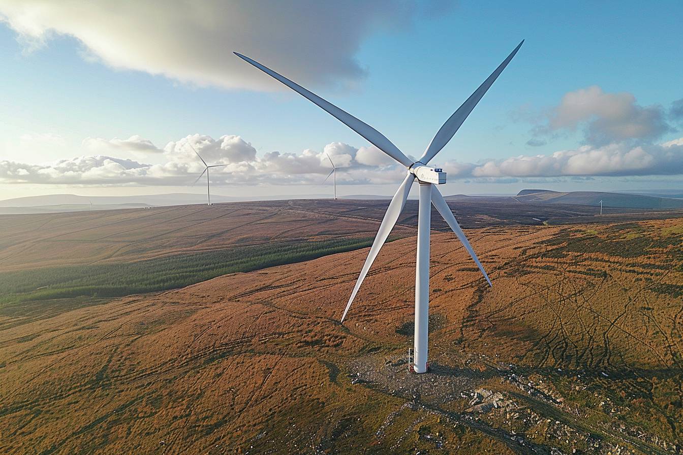 Éolienne convertissant le vent en électricité